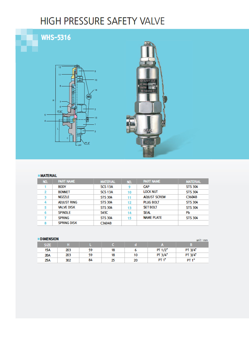 High Pressure Safety Valve